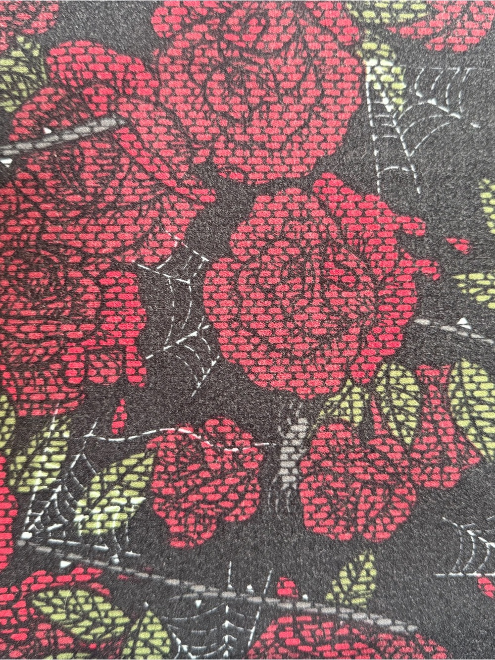 TC LuLaRoe Floral Rose Print leggings- Red roses